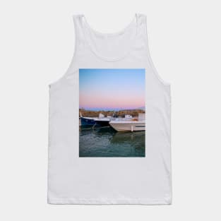 Seaport Sunset Summer Boats Sailing Tank Top